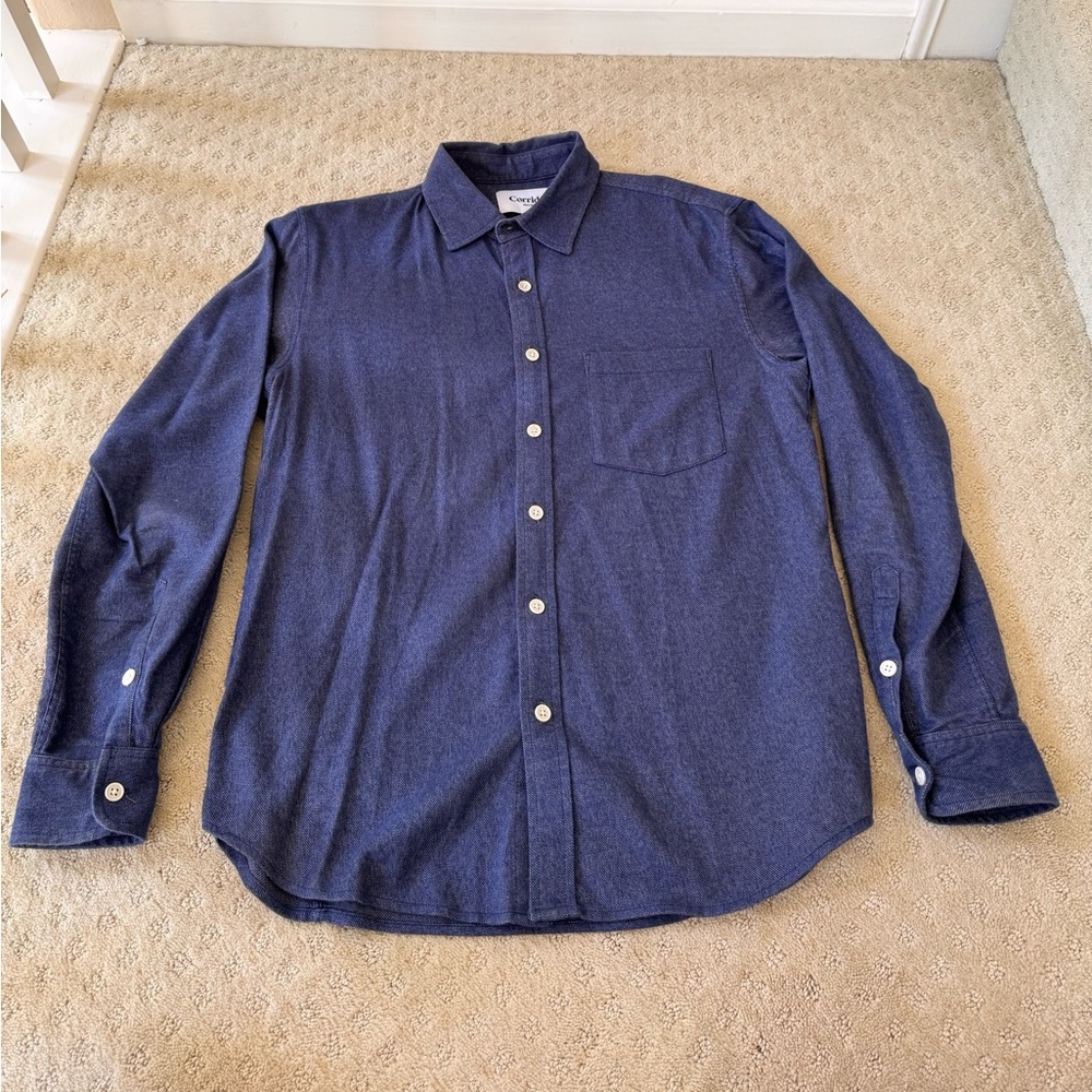 Corridor NYC x American Trench Flannel in Navy Blue
